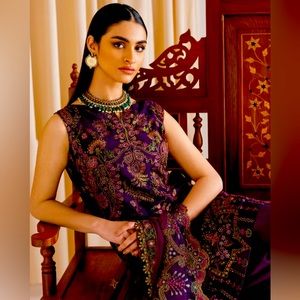 Violet Silk Organza Shirt With Pure Silk Tulip 🌷